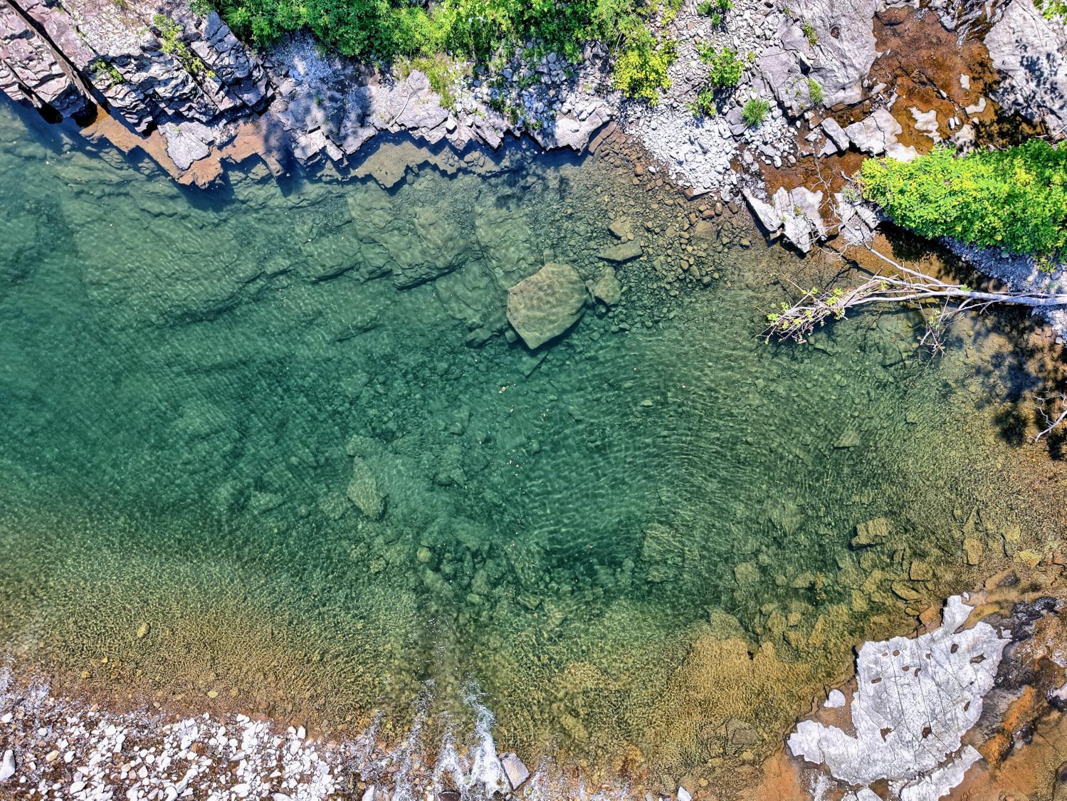 Aerial view of Catskill Creek swimming hole